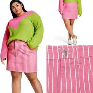 Victor Glemaud x Target Aurora Pink/Cloud Jean Denim Skirt Size 28W/30W or 16